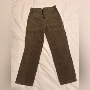Alex Mill Corduroy Straight Leg Green Pants